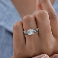 Asscher Shape Lab Diamond Ring Set