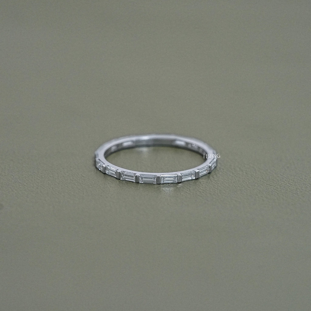 Baguette Cut Bar Set Eternity Wedding Band