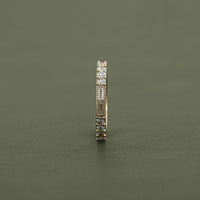 Baguette And Round Diamond Filigree Wedding Band