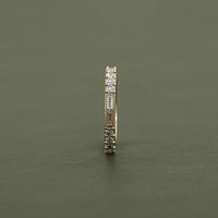 Baguette And Round Diamond Filigree Wedding Band