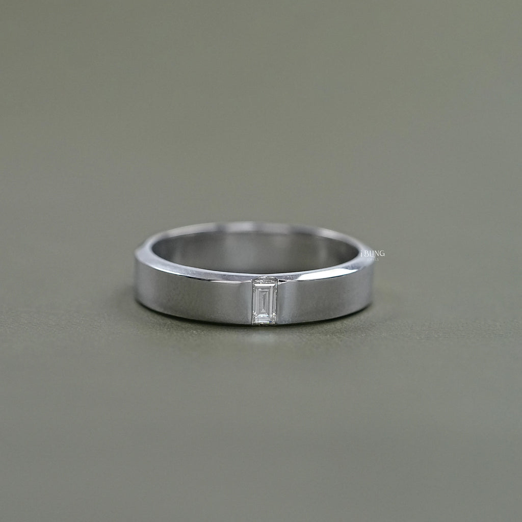 Baguette Lab Diamond Engagement Men's Band