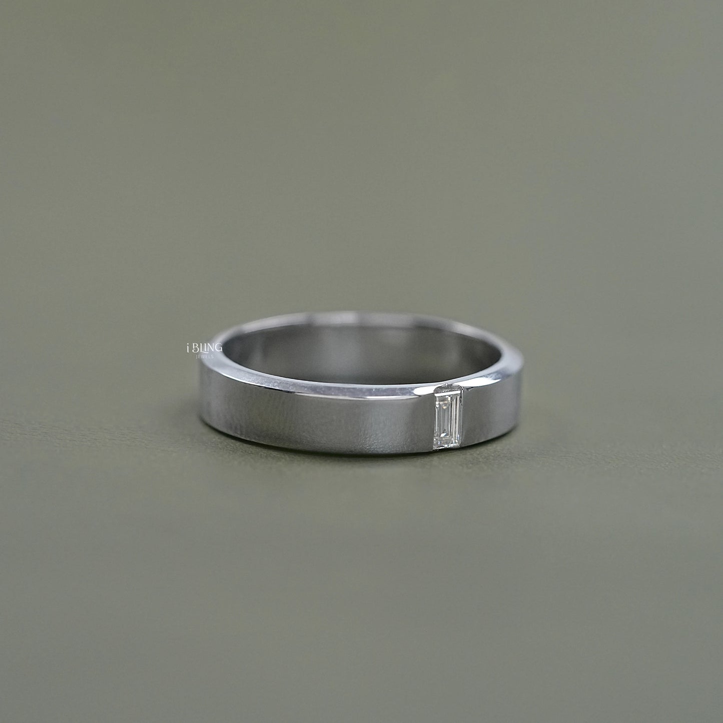 Baguette Lab Diamond Engagement Men's Band