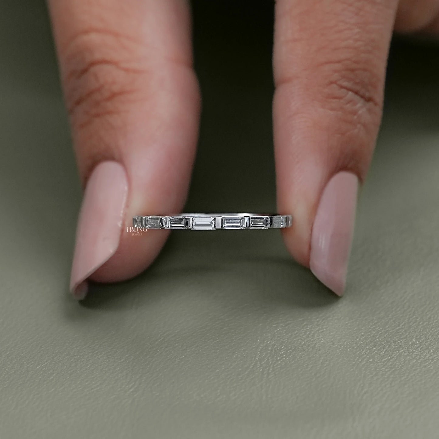 Baguette Cut Lab Diamond Wedding Eternity Band