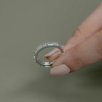 East West Baguette Diamond Tension Set Eternity Band