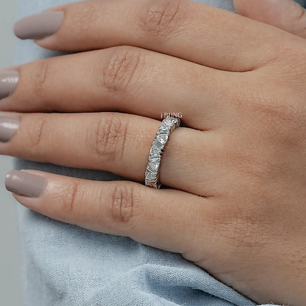 Trillion & Baguette Diamond Eternity Band