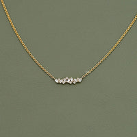 Baguette Cut Lab Diamond Cluster Necklace