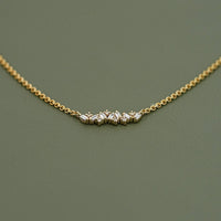 Baguette Cut Lab Diamond Cluster Necklace