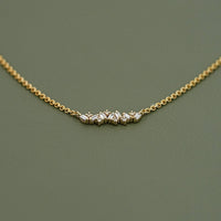 Baguette Cut Lab Diamond Cluster Necklace