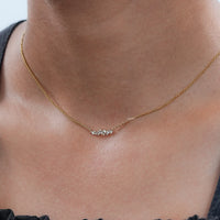 Baguette Cut Lab Diamond Cluster Necklace