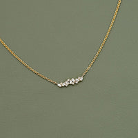 Baguette Cut Lab Diamond Cluster Necklace