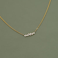 Baguette Cut Lab Diamond Cluster Necklace