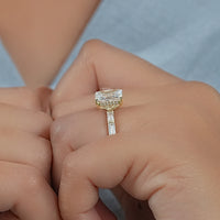 Radiant And Baguette Lab Diamond Solitaire Accent Ring