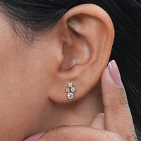 Round Cut Lab Diamond Bezel Set Stud Earrings