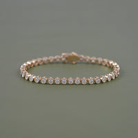 Round Cut Lab Diamond Bezel Set Tennis Bracelet