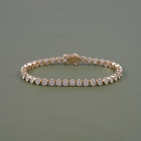 Round Cut Lab Diamond Bezel Set Tennis Bracelet