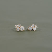 Round Lab Diamond Bezel Set Hoop Earrings