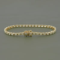 Bezel Set Radiant Cut Lab Diamond Tennis Bracelet