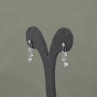 Round Cut Bezel Set Chain Drop Dangle Earrings