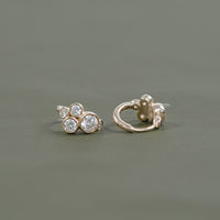 Round Lab Diamond Bezel Set Hoop Earrings