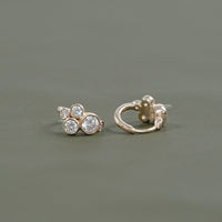 Round Lab Diamond Bezel Set Hoop Earrings
