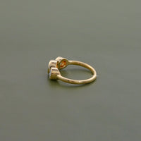 Three Stone Round Lab Diamond Bezel Set Engagement Ring