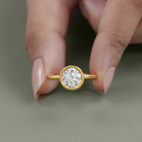 Bezel Set Round Lab Diamond Engagement Ring
