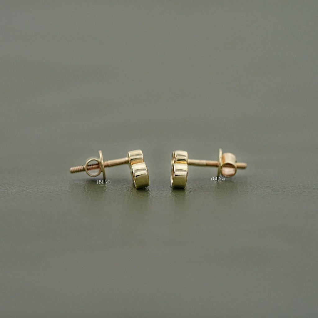 Round Cut Lab Diamond Bezel Set Stud Earrings