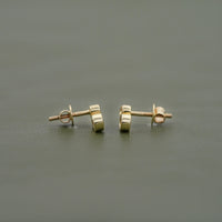 Round Cut Lab Diamond Bezel Set Stud Earrings