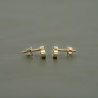 Round Cut Lab Diamond Bezel Set Stud Earrings