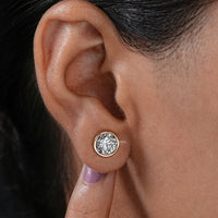 Round Cut Soliatire Bezel Set Stud Earrings