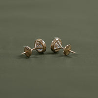 Round Cut Soliatire Bezel Set Stud Earrings