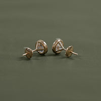 Round Cut Soliatire Bezel Set Stud Earrings