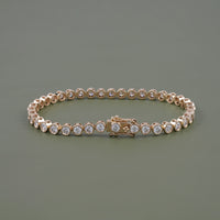 Round Cut Lab Diamond Bezel Set Tennis Bracelet