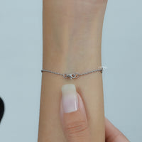 Half Moon Shape Round Cut Lab Diamond Bracelet
