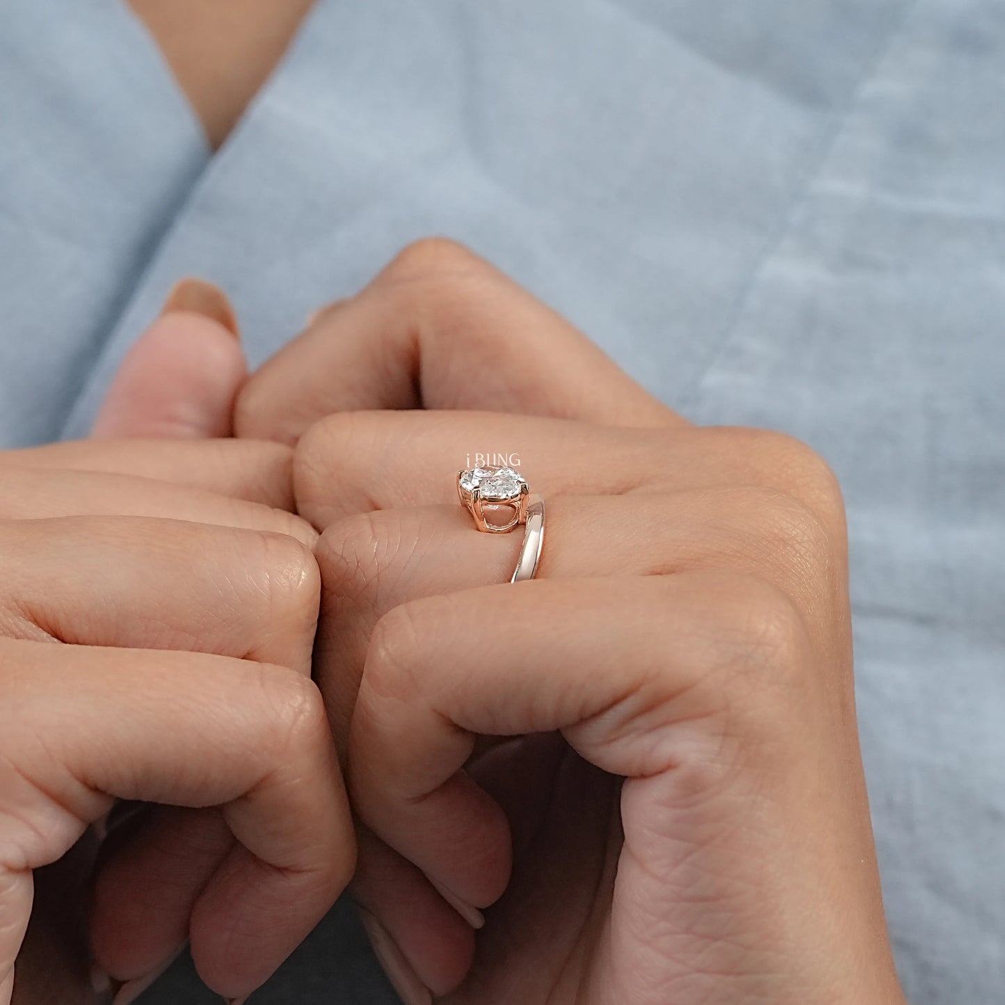 East West Oval Lab Diamond Solitaire Ring Ring