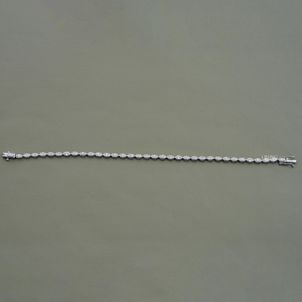 Marquise Cut Lab Grown DIamond Bridal Tennis Bracelet