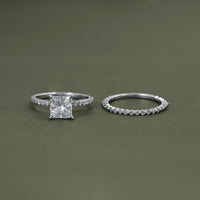 Princess Cut Lab Diamond Bridal Ring Set