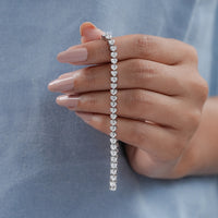 Heart Cut Lab Diamond Bridal Tennis Bracelet
