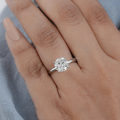 Round Lab Diamond Solitaire Engagement Ring