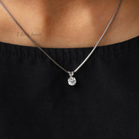 Round Cut Moissanite Solitaire Pendant