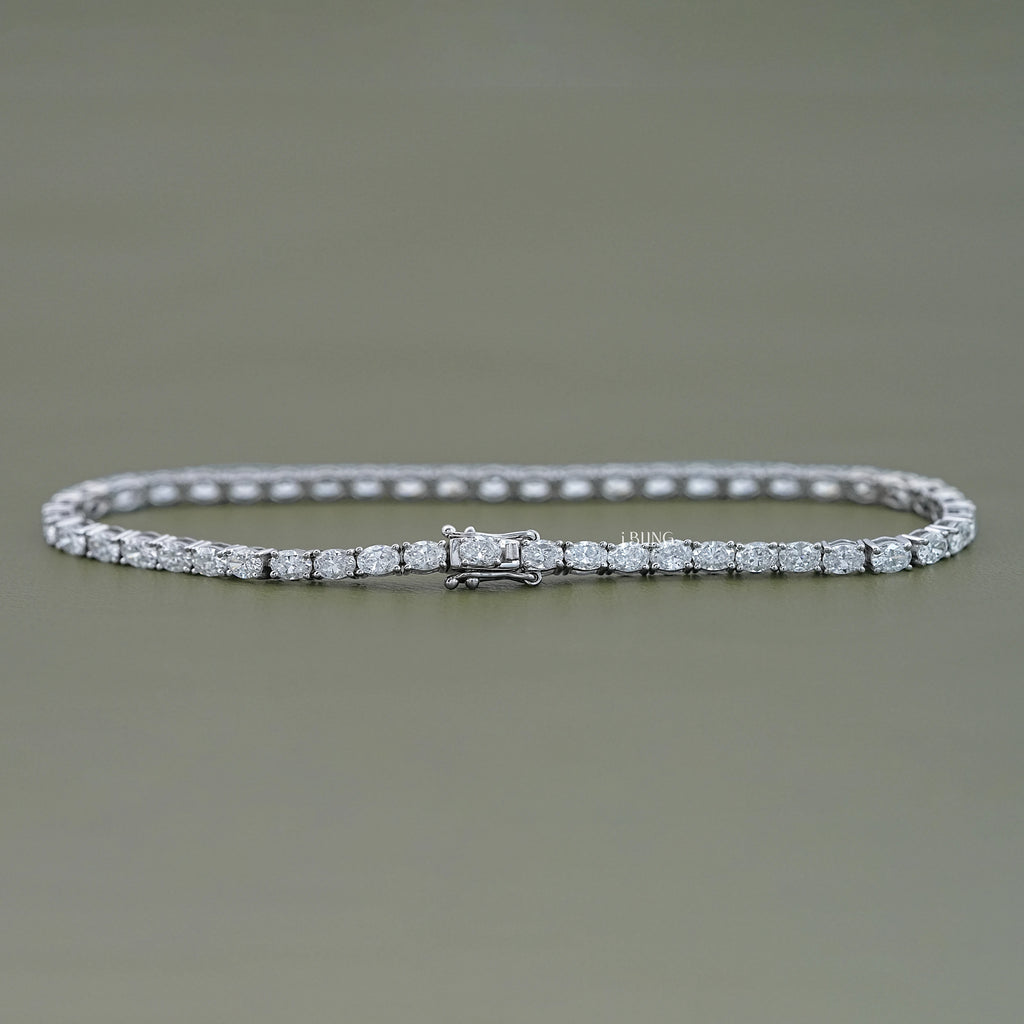 Brilliant Oval Cut Lab Diamond Tennis Bracelet