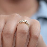 Round Lab Diamond Bypass Wedding Band