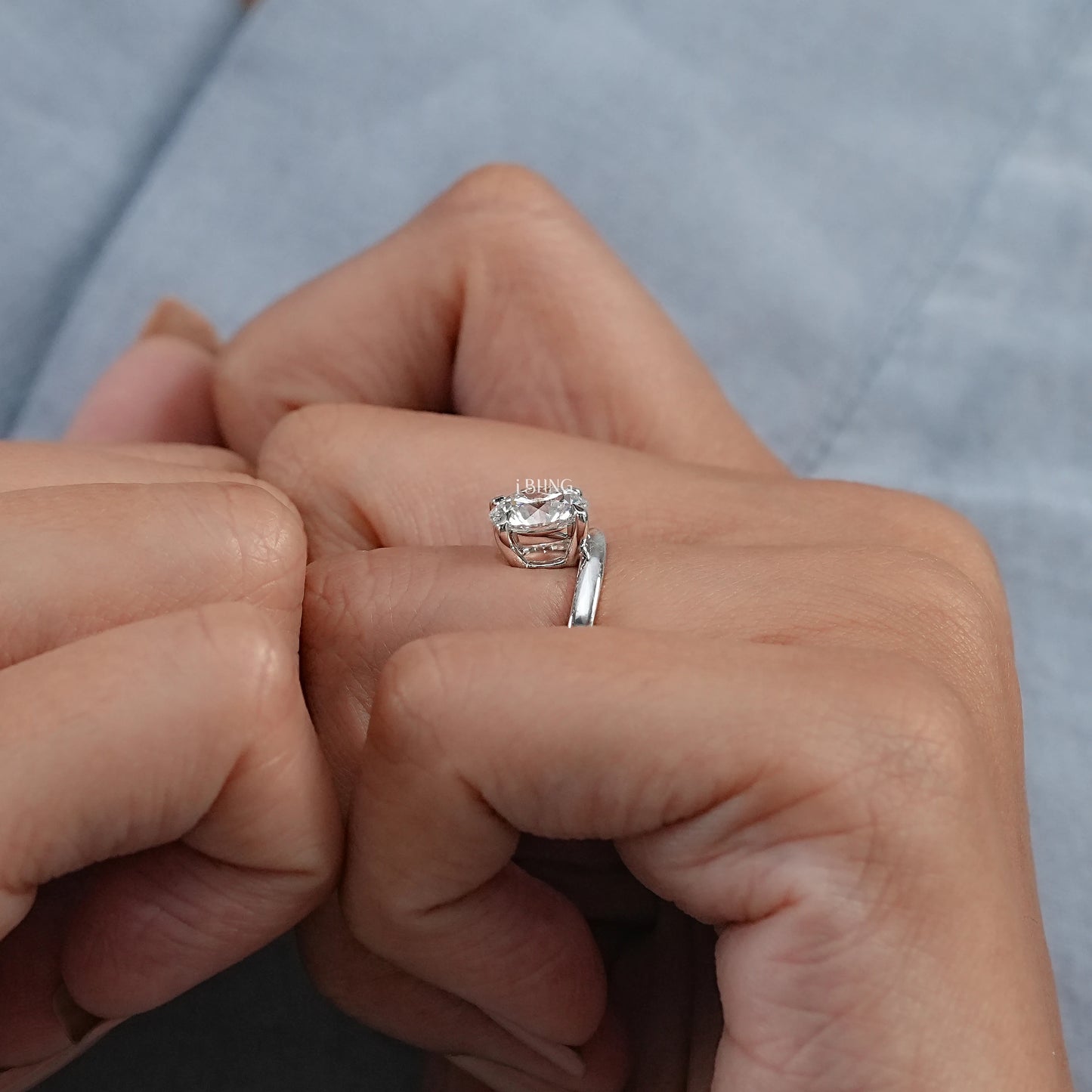 Round Lab Diamond Solitaire Ring