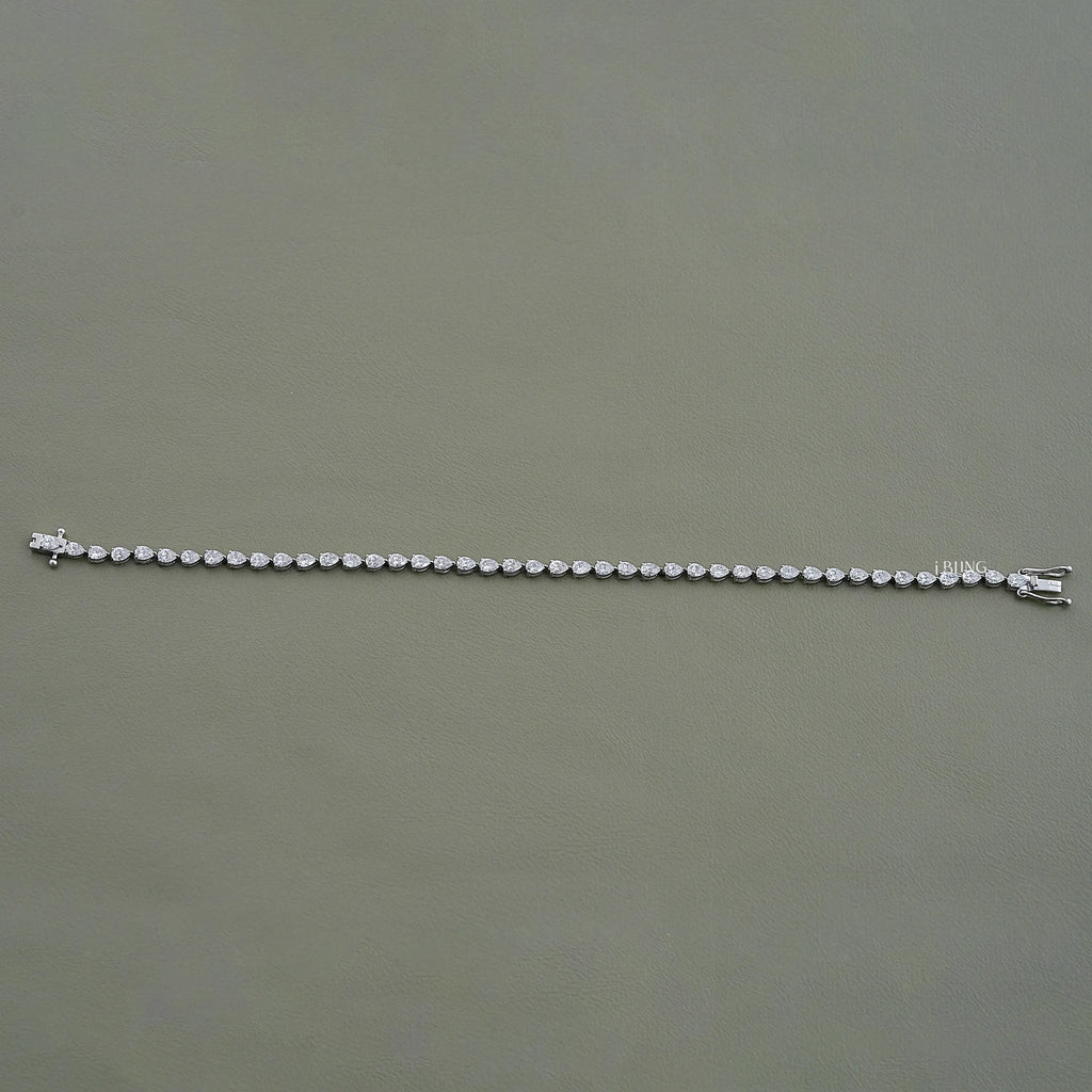 Pear Cut CVD Diamond Tennis Bracelet