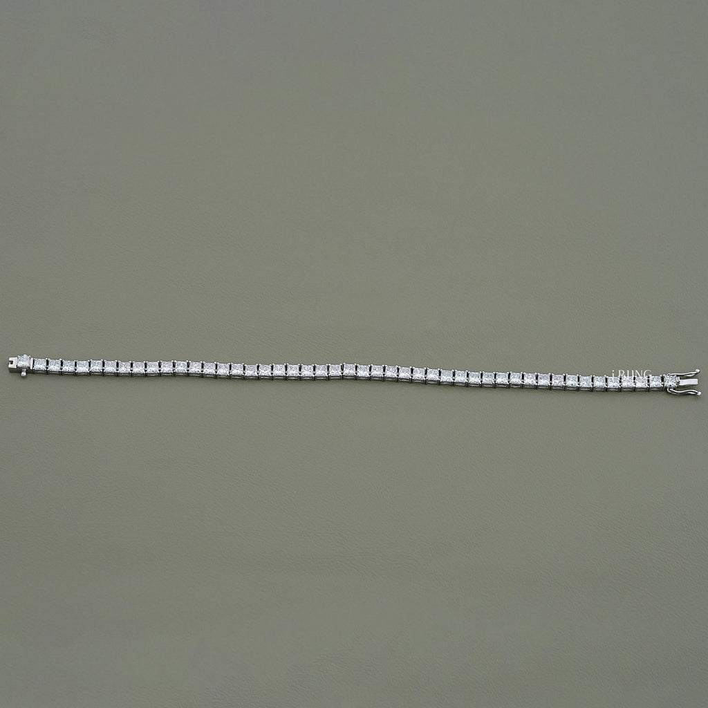 Princess Cut CVD Diamond Bridal Tennis Bracelet