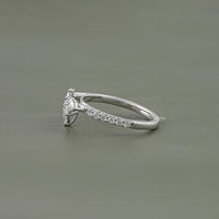 Pear Cut Lab Made Diamond Chevron Ring