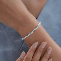 Princess Cut CVD Diamond Bridal Tennis Bracelet