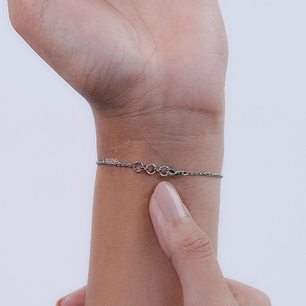 Lab Grown Round Diamond Station Chain Bracelet