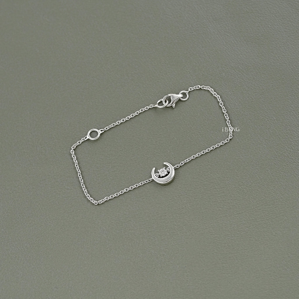 Half Moon Shape Round Cut Lab Diamond Bracelet