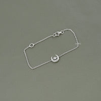 Half Moon Shape Round Cut Lab Diamond Bracelet